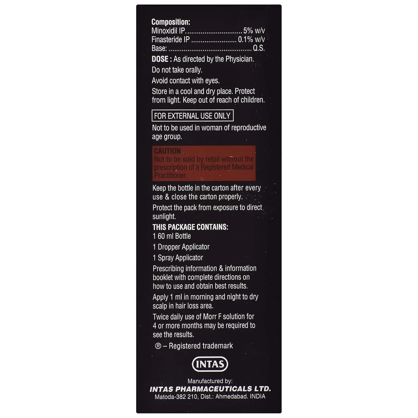 Morr F 5% Solution – 60ml | Minoxidil & Finasteride for Hair Regrowth